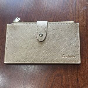 Gold Saffiano Zip & Snap Wallet